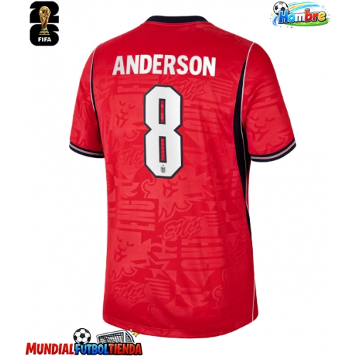Camiseta Inglaterra Elliot Anderson #8 Segunda Equipación Replica Mundial 2026 mangas cortas